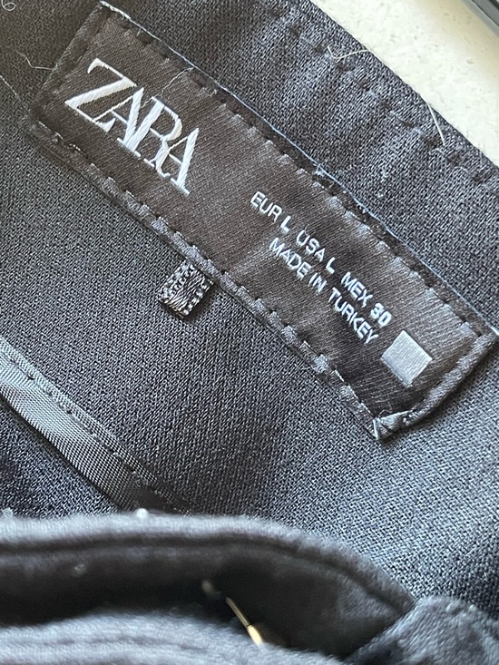 Zara Blogger Favorite Black High Waited Taper Leg Trousers Size L - Picture 13 of 13